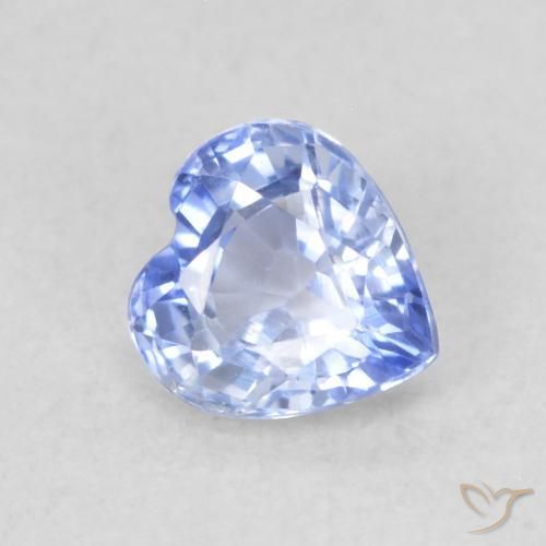 Safira Pastel Azul Natural 0.47ct, Coração, VVS-VS