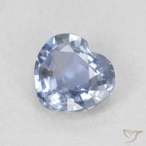 Safira Azul Violeta Claro Natural 0.42ct, Coração, VVS-VS