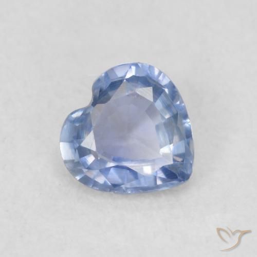 Safira Azul púrpura claro Natural 0.32ct, Coração, VVS-VS