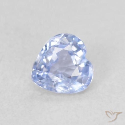 0.36ct Natural Pastel Azul Safira, Coração, VVS-VS