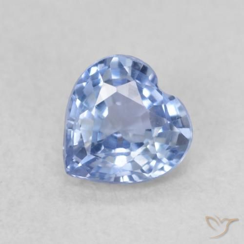 0.43ct Natural Azul claro Safira, Coração, VVS-VS