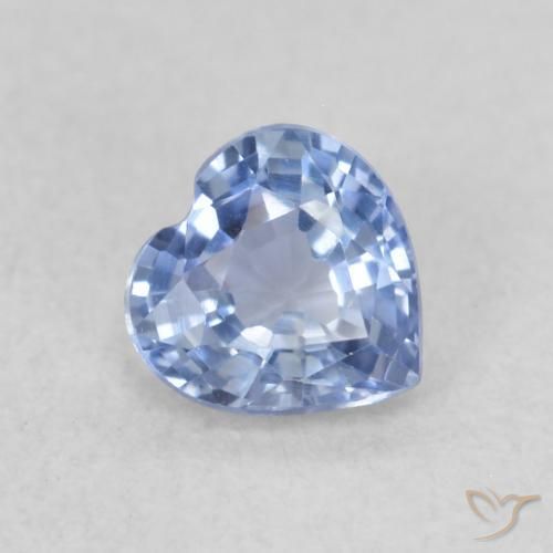 Safira Azul claro Natural 0.43ct, Coração, VVS-VS
