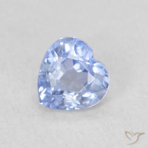 0.35ct Natural Pastel Azul Safira, Coração, VVS-VS