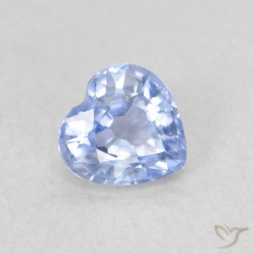 Safira Pastel Azul Natural 0.35ct, Coração, VVS-VS