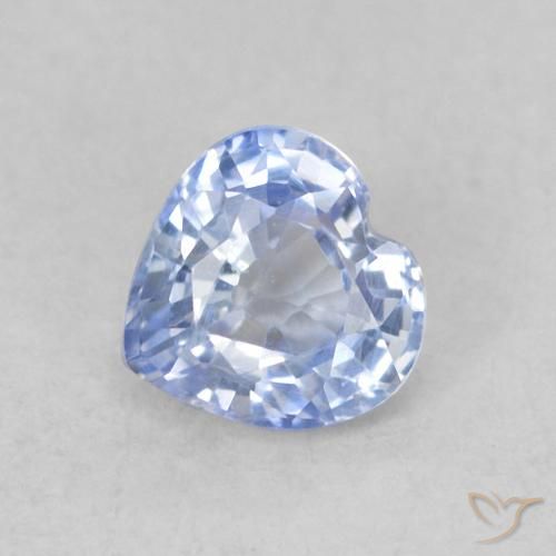 0.42ct Natural Azul claro Safira, Coração, VVS-VS