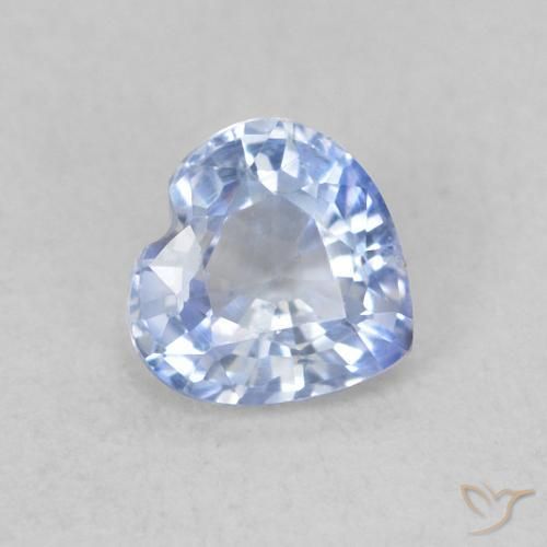 Safira Azul claro Natural 0.42ct, Coração, VVS-VS