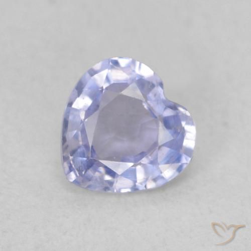 0.38ct Natural Azul púrpura claro Safira, Coração, VS