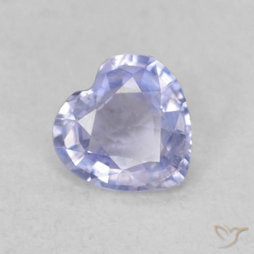 Safira Azul púrpura claro Natural 0.38ct, Coração, VS