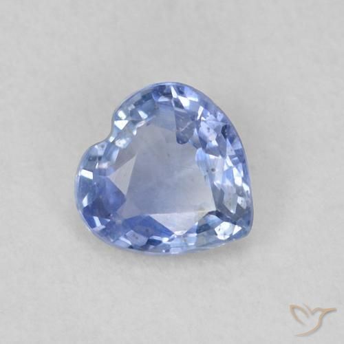 Safira Azul claro Natural 0.33ct, Coração, VS