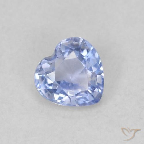 0.30ct Natural Pastel Azul Safira, Coração, VS