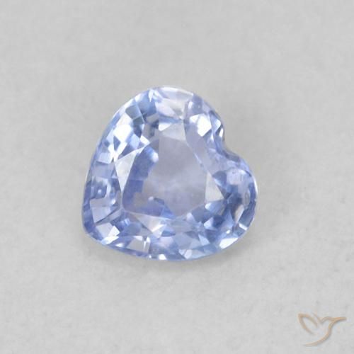 Safira Pastel Azul Natural 0.30ct, Coração, VS