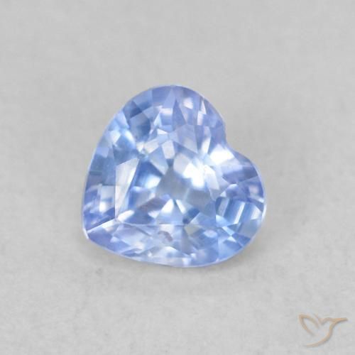 0.35ct Natural Azul púrpura claro Safira, Coração, VS
