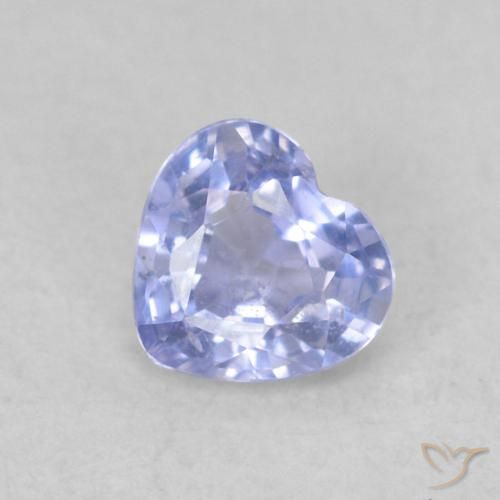 0.39ct Natural Azul púrpura claro Safira, Coração, VS