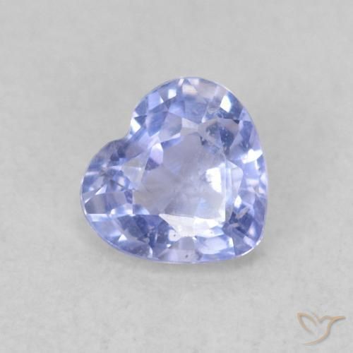 Safira Azul púrpura claro Natural 0.39ct, Coração, VS