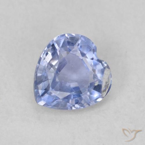 0.37ct Natural Pastel Azul Safira, Coração, VS