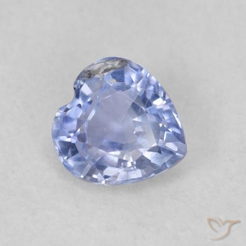 Safira Pastel Azul Natural 0.37ct, Coração, VS