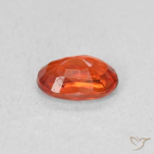 Safira laranja quente Natural 0.62ct, oval, VS