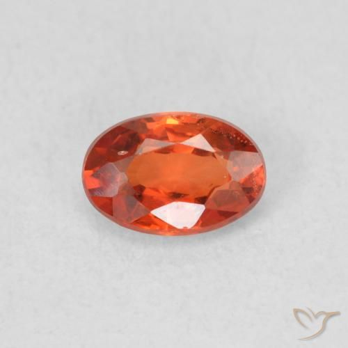 0.56ct Natural laranja quente Safira, oval, VS