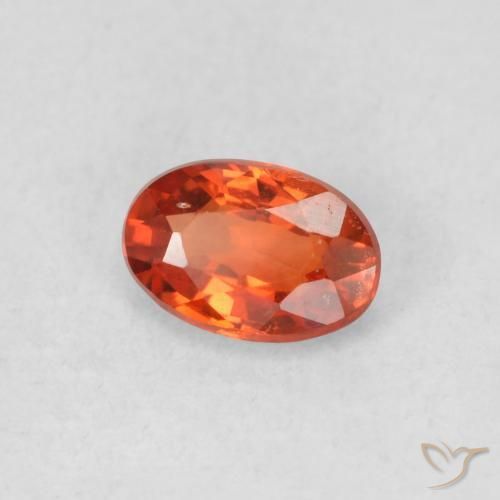 Safira laranja quente Natural 0.56ct, oval, VS