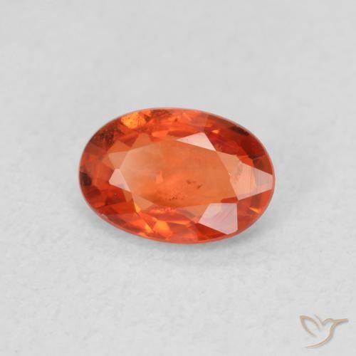 Safira fogo laranja Natural 0.58ct, oval, VS