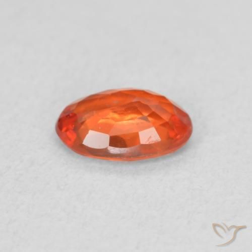Safira fogo laranja Natural 0.58ct, oval, VS