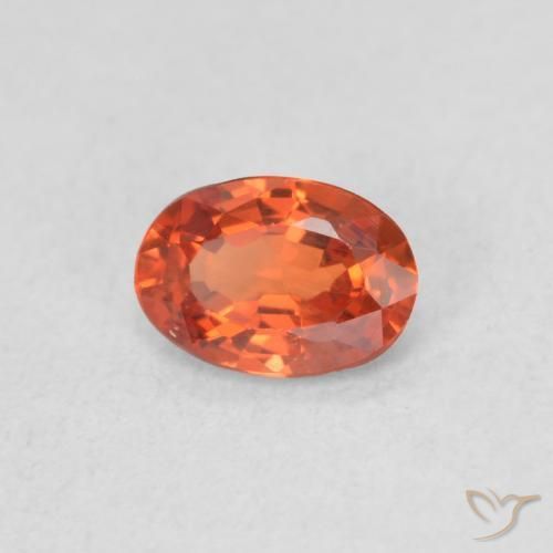 Safira laranja quente Natural 0.51ct, oval, VVS-VS