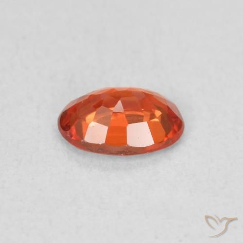 Safira laranja quente Natural 0.51ct, oval, VVS-VS