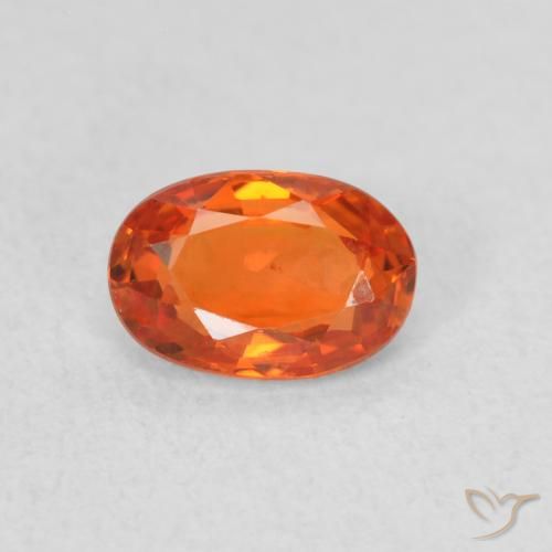0.64ct Natural Laranja Médio Safira, oval, VS