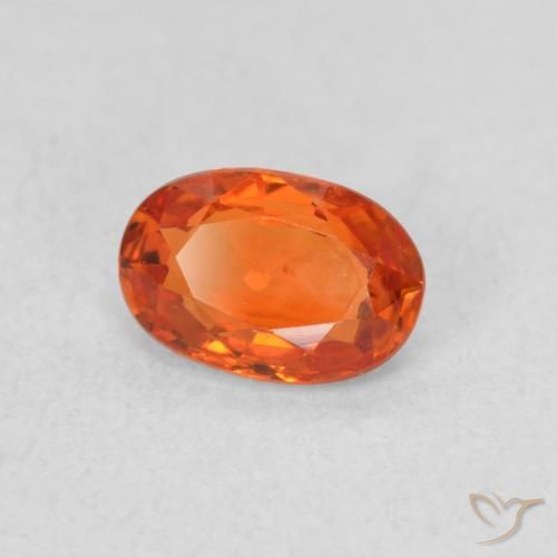 Safira Laranja Médio Natural 0.64ct, oval, VS