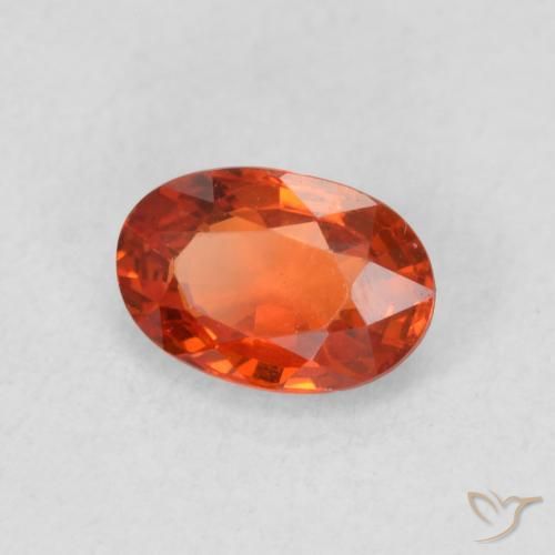 Safira fogo laranja Natural 0.70ct, oval, VVS-VS
