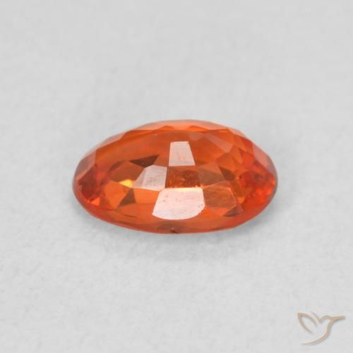 Safira fogo laranja Natural 0.70ct, oval, VVS-VS