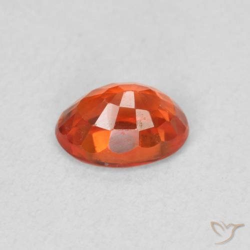 Safira fogo laranja Natural 0.63ct, oval, VS