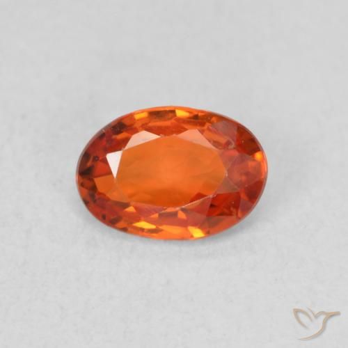 0.57ct Natural laranja quente Safira, oval, VS