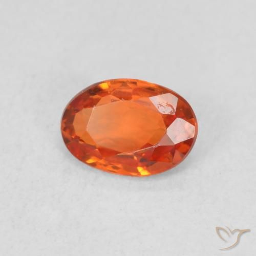 Safira laranja quente Natural 0.57ct, oval, VS