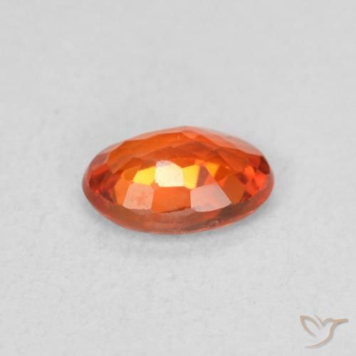 Safira laranja quente Natural 0.57ct, oval, VS