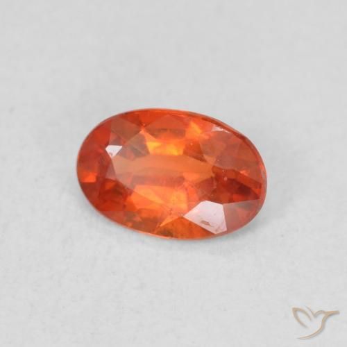 Safira fogo laranja Natural 0.52ct, oval, VS