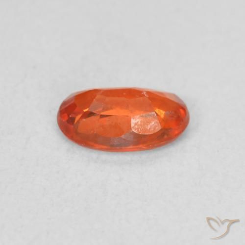 Safira fogo laranja Natural 0.52ct, oval, VS