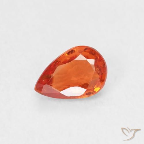 0.50ct Natural Laranja Intenso Safira, Formato de pêra, VS