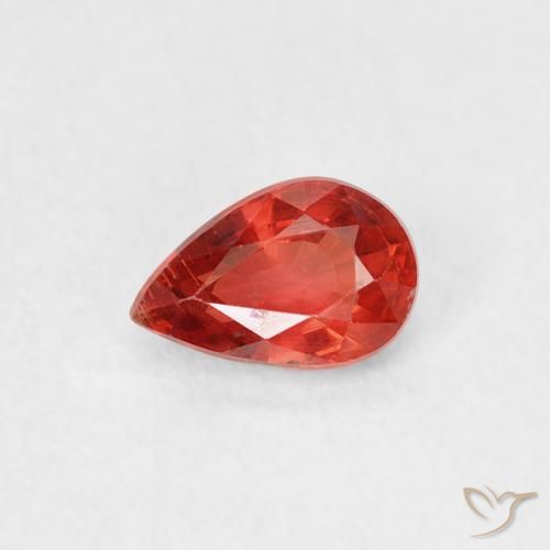 0.55ct Natural vermelho médio Safira, Formato de pêra, VS
