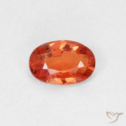 0.56ct Natural âmbar laranja Safira, oval, VS