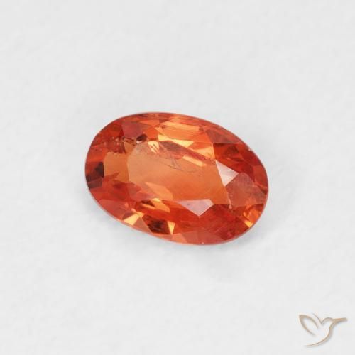 Safira âmbar laranja Natural 0.56ct, oval, VS
