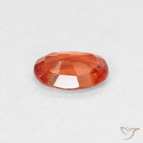 Safira âmbar laranja Natural 0.56ct, oval, VS