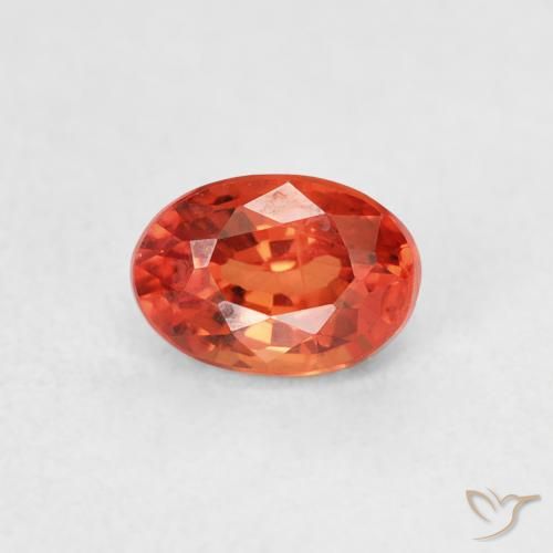 0.78ct Natural laranja quente Safira, oval, VS