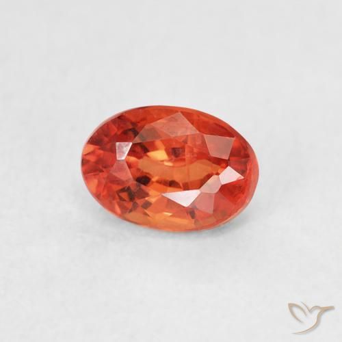 Safira laranja quente Natural 0.78ct, oval, VS