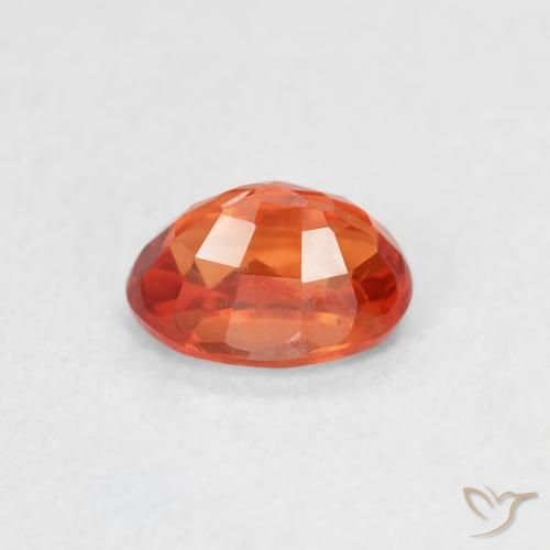 Safira laranja quente Natural 0.78ct, oval, VS