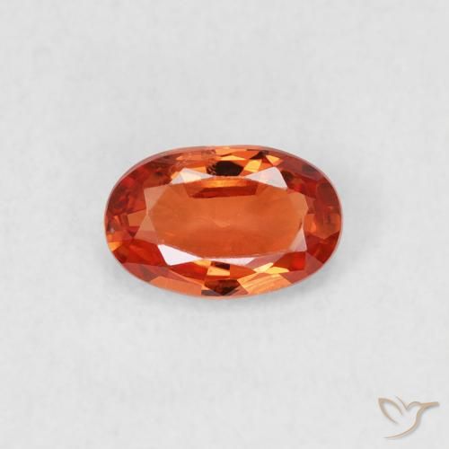0.53ct Natural Laranja Médio Safira, oval, VS