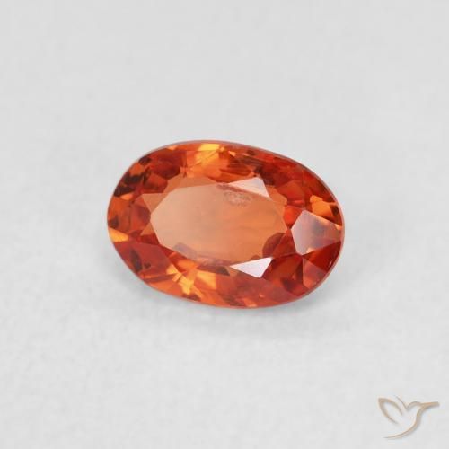 Safira fogo laranja Natural 0.63ct, oval, VS