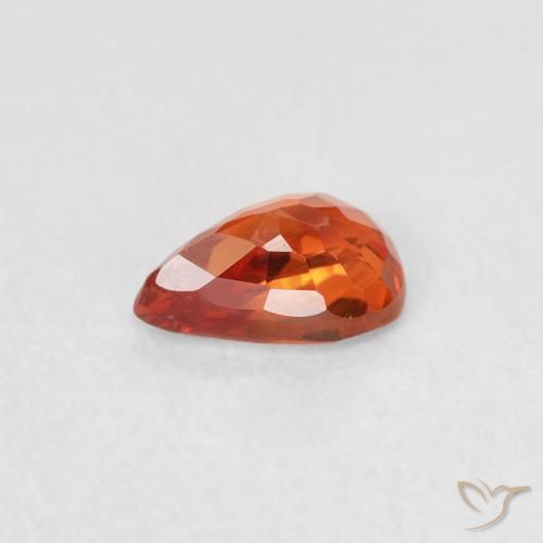 Safira fogo laranja Natural 0.52ct, Formato de pêra, VS