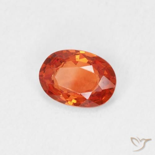 Safira laranja quente Natural 0.50ct, oval, VS