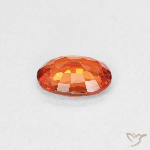 Safira laranja quente Natural 0.50ct, oval, VS